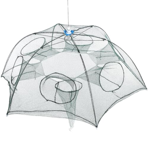 Faltbarer Köder Cast Mesh Trap Net Tragbare Fischernetz Garnelen Käfig für Fisch Garnele Minnow Crayfish Crab Schwimmkreis 6 Löcher Faltbarer Köder Cast Mesh Trap Net Tragbare Fischernetz Garnelen Käfig für Fisch Garnele Minnow Crayfish Crab Schwimmkreis 6 Löcher von LIOOBO