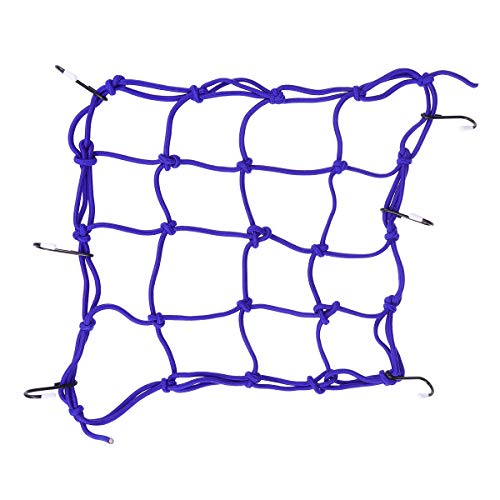 LIOOBO Fahrrad-hintere Rahmen-Netzabdeckung Fahrrad-Gepäckabdeckung Gummiband elastisches Gepäcknetz Motorrad-Netztasche Helmnetz (blau) von LIOOBO