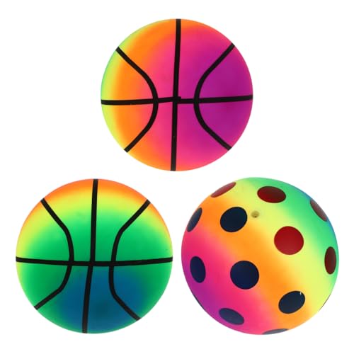 LIOOBO Regenbogen-Bälle Inflation Strand-Sport-Spielball Kickball-Handballspielzeug für sportliche Aktivitäten Mischmuster 3er-Pack LIOOBO Regenbogen-Bälle Inflation Strand-Sport-Spielball Kickball-Handballspielzeug für sportliche Aktivitäten Mischmuster 3er-Pack von LIOOBO