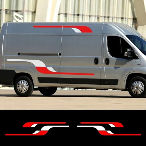 LIOUFTT 4 Stück Seitenstreifen Grafikaufkleber aus Vinylfolie, passend für Peugeot Boxer, Citroen Jumper, FIAT Ducato, Zubehör von LIOUFTT