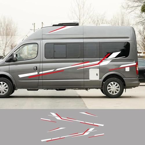 LIOUFTT 6 Stück Wohnmobil-RV-Streifen, Offroad-Vinylaufkleber, passend für Wohnmobil, Pferdetransporter, Caravan, Auto-Tuning-Zubehör von LIOUFTT