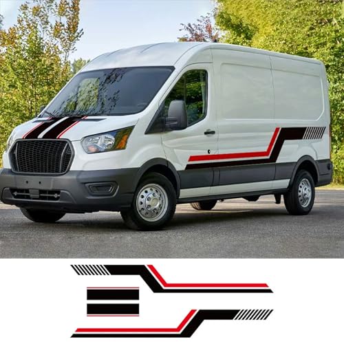 LIOUFTT 6 Teile/los Autoaufkleber Streifen Grafiken Sport Vinyl Aufkleber, passend für Ford Transit MK8 2014-2021 Wohnmobil Camper Van von LIOUFTT