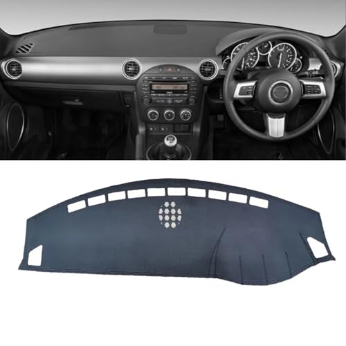 LIOUFTT Leder Auto Armaturenbrettmatte Armaturenbrett Abdeckung Pad Armaturenbrett Matte Teppich, passend für Mazda Mx5 Nc G3 2005 2006 2007 2008-2015 Zubehör von LIOUFTT