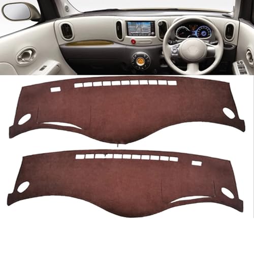 LIOUFTT Leder Auto Armaturenbrettmatte Armaturenbrett Abdeckung Pad Armaturenbrett Matte Teppich, passend für Nissan Cube Z12 15G Nv 2500 RV 2008-2022 Zubehör von LIOUFTT