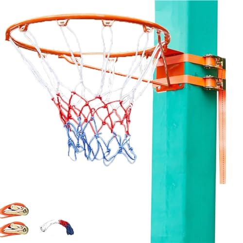 An der Wand montierter Basketballkorb mit Netz, tragbarer höhenverstellbarer Korbrahmen-Netballkorb für Haus und Garten, Sportspiele im Innen- und Außenbereich(S) von LIPINGJING0201