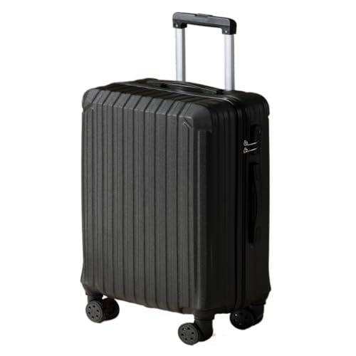 LIPPSYYDS Trolley-Koffer Koffer-Trolley, robust und langlebig, verdickter Koffer, Passwort-Ledertasche, Universalräder Reisekoffer (Color : Black, Size : 22in) von LIPPSYYDS