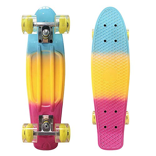 Skateboards, 55,9 cm komplettes Regenbogen-Retro-Fischbrett, Mini-Cruiser, ABEC-7-Kugellager, für Kinder, Teenager, Erwachsene, Anfänger, Outdoor-Sport, Geburtstagsgeschenk, B Skateboards, 55,9 cm komplettes Regenbogen-Retro-Fischbrett, Mini-Cruiser, ABEC-7-Kugellager, für Kinder, Teenager, Erwachsene, Anfänger, Outdoor-Sport, Geburtstagsgeschenk, B von LIRAN