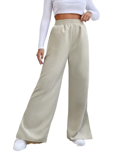 Damen Cordhose Mit Weitem Bein Beige Vintage Elastische Palazzo Hose Mit Hohem Bund Freizeithose Gerippt Seitlicher Schlitz Gerades Bein Lounge Hose Winter M Damen Cordhose Mit Weitem Bein Beige Vintage Elastische Palazzo Hose Mit Hohem Bund Freizeithose Gerippt Seitlicher Schlitz Gerades Bein Lounge Hose Winter M von LIROMA