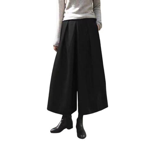LIROMA Hose Mit Weitem Bein Für Damen Im Winter Modische Palazzo Hose Mit Hoher Taille Fischgrät Wollmischung Culottes Hose Elegante Baggy Kurzhose Hose Mit Taschen Schwarz XL LIROMA Hose Mit Weitem Bein Für Damen Im Winter Modische Palazzo Hose Mit Hoher Taille Fischgrät Wollmischung Culottes Hose Elegante Baggy Kurzhose Hose Mit Taschen Schwarz XL von LIROMA
