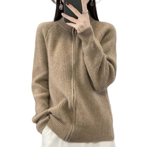Strickjacke Aus Merinowolle Für Damen Strickjacke Vorne Offen Doppelreißverschluss Damenpullover Mantel Herbst Winter Weiche Kaschmir Strickjacke Pullover Oberbekleidung Sweatshirt Mantel Braun M Strickjacke Aus Merinowolle Für Damen Strickjacke Vorne Offen Doppelreißverschluss Damenpullover Mantel Herbst Winter Weiche Kaschmir Strickjacke Pullover Oberbekleidung Sweatshirt Mantel Braun M von LIROMA