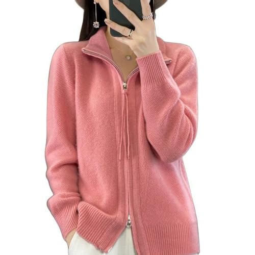 Strickjacke Aus Merinowolle Für Damen Strickjacke Vorne Offen Doppelreißverschluss Damenpullover Mantel Herbst Winter Weiche Kaschmir Strickjacke Pullover Oberbekleidung Sweatshirt Mantel Rosa S Strickjacke Aus Merinowolle Für Damen Strickjacke Vorne Offen Doppelreißverschluss Damenpullover Mantel Herbst Winter Weiche Kaschmir Strickjacke Pullover Oberbekleidung Sweatshirt Mantel Rosa S von LIROMA