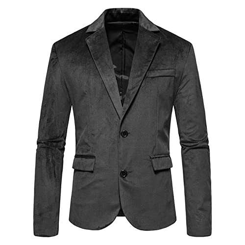 LIRU Herren Sakko,Herren Casual Blazer Regular Fit Blazer Klassische Einfarbige Sportjacke Elegante Formelle Business Anzugjacke Geeignet Für Party Date Abschlussball Hochzeit Smoking,Schwarz,3XL von LIRU