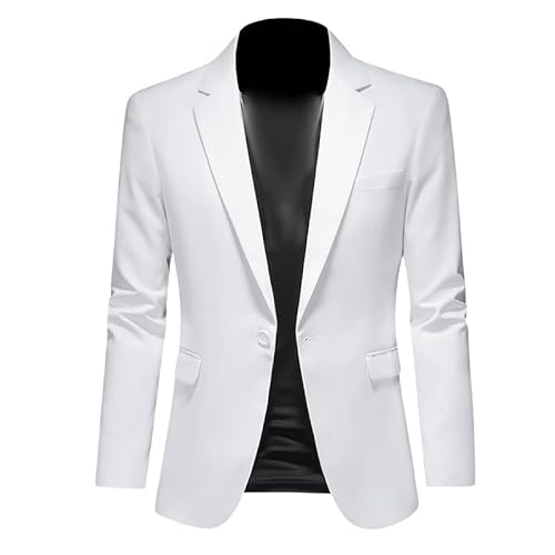LIRU Sakko Herren,Anzug Mantel 1 Knopf Weiße Jacken Mantel Reine Farbe Blazer Regular Fit Formal Business Anzug Jacken Elegant Formal Anzugjacke Geeignet Für Party Date Hochzeit Smoking, L LIRU Sakko Herren,Anzug Mantel 1 Knopf Weiße Jacken Mantel Reine Farbe Blazer Regular Fit Formal Business Anzug Jacken Elegant Formal Anzugjacke Geeignet Für Party Date Hochzeit Smoking, L von LIRU