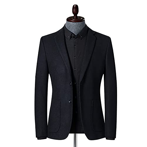 LIRU Sakko Herren,Lässiger Herren Blazer Zweireihiger Blazer Slim Fit Sportjacke Elegante Formelle Business Anzugjacke Geeignet Für Party Date Abschlussball Smart Blazer,Schwarz,M von LIRU