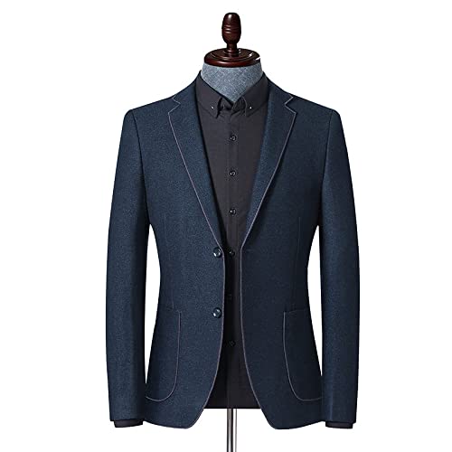 LIRU Sakko Herren Sportlich,Lässiger Herren Blazer Zweireihiger Blazer Slim Fit Sportjacke Elegante Formelle Business Anzugjacke Geeignet Für Party Date Abschlussball Smart Blazer,Blau,L von LIRU