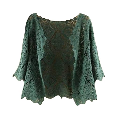 Strickjacken Für Damen,Damen Bolero Shrug 3/4 Ärmel Kurze Strickjacke Stylische Florale Spitzenbluse Jacke Sommer Häkel Strickjacke Vorne Offen V Ausschnitt Festival Jacke Strand Cover Ups Für Klei Strickjacken Für Damen,Damen Bolero Shrug 3/4 Ärmel Kurze Strickjacke Stylische Florale Spitzenbluse Jacke Sommer Häkel Strickjacke Vorne Offen V Ausschnitt Festival Jacke Strand Cover Ups Für Klei von LIRU