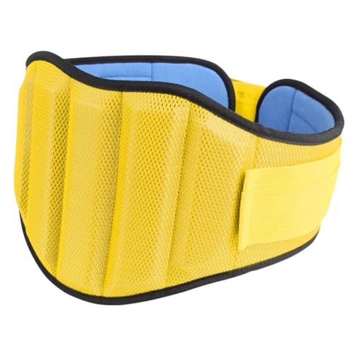 Kniebeugengürtel, Powerlifting-Gürtel for Männer, dickes Material, gepolstertes Rückenstützstreifen-Design, geeignet for Fitness-Kniebeugen und Dehnübungen for Männer und Frauen(Yellow,M) von LISHAOHU