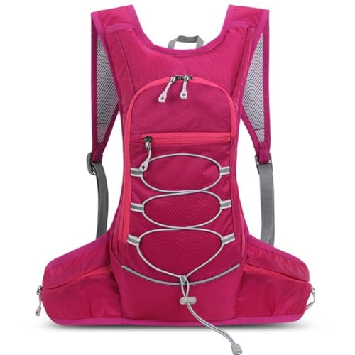 Laufrucksack for Herren, Trinkrucksack for Läufer, wasserdichte Taschen, leicht, atmungsaktiv und schweißableitend, kann mit 2-Liter-Wasserbeutel verwendet werden, geeignet for Marathons(Pink) von LISHAOHU