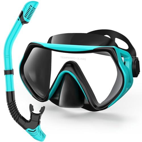 LITTLEJSY Schnorchelset Erwachsene, Schnorcheln Set mit Anti-Fog Taucherbrille und Dry Schnorchel, Professionelle Schnorchelmaske Tauchmaske aus Gehärtetem Glas für Schnorcheln (Grün) LITTLEJSY Schnorchelset Erwachsene, Schnorcheln Set mit Anti-Fog Taucherbrille und Dry Schnorchel, Professionelle Schnorchelmaske Tauchmaske aus Gehärtetem Glas für Schnorcheln (Grün) von LITTLEJSY