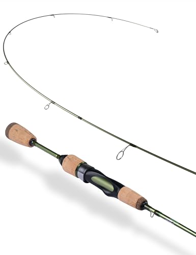 LITTMA Wild Streams Ultraleichte Angelrute 2 Stück Forellenrute Crappie Spinnrute Panfish Ruten Mikro-Angelrute Grün Kohlefaser Blank Korkgriff Anfänger Angelrute 1,8 m / 1,8 m / 2,1 m von LITTMA