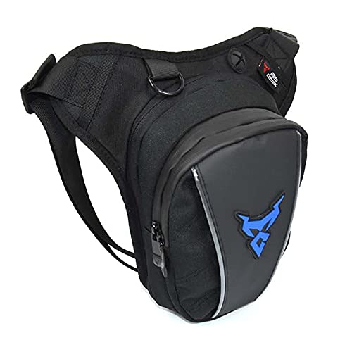 Beintasche Motorrad Motorrad Drop Taille Bein Tasche Oberschenkel Gürtel HipBumWasserdichte Motorrad/Handy Geldbörse Fanny Pack Taschen Motorrad Beintasche(Blue Remark) von LIUCHUCHU