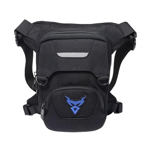 Beintasche Motorrad Motorrad Drop Taille Bein Tasche Oberschenkel Gürtel Hüfte Bu wasserdichte Motorrad Reise Einstellbare männer Geldbörse Fanny Pack Taschen Motorrad Beintasche(Blue MC0129) von LIUCHUCHU