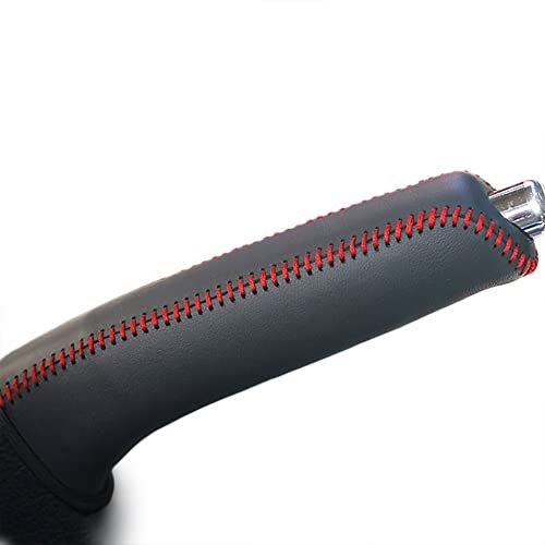 Handbremse Abdeckung Autohandbremsabdeckungen Hülle Fit for Mazda 6 2007-2015 Genauer Lederhandbremse Grips Schwarz/rotes Faden Handbremse SchutzhüLle ( Color : Red ) von LIUCHUCHU