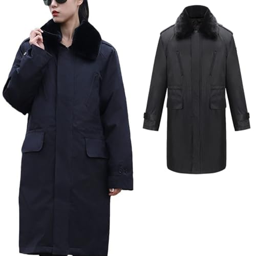 LIUHD Unisex Lange Winterparka -Jacke, Verdickte Isolierte Winddichten Schichten Dicker Jagdmantel Verdicken Baumwollmantel,Black,L(55 von LIUHD