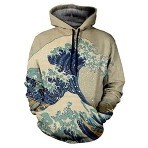 LIULINLIN Boat Cool Wave Herbst Hip Hop Hoodie Herren 3D-Druck Street Trend Spaß Lose Bequeme Pullover Lässig von LIULINLIN