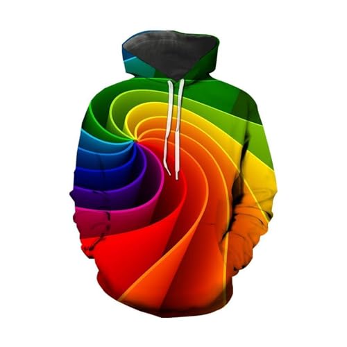 LIULINLIN Coole Bunte Streifen Kunst 3D Druck Herbst männer Hoodie Hip-Hop Persönlichkeit Trend Kreative Harajuku Lose Casual Wear von LIULINLIN