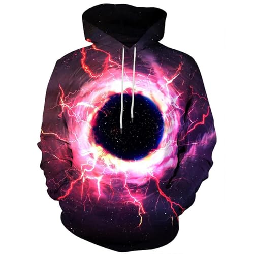 LIULINLIN Coole Starry Sky Lightning Black Hole Unisex Hip Hop 3D Hoodie Outdoor Casual Langarm Sweatshirt Street Fashion Jacke von LIULINLIN