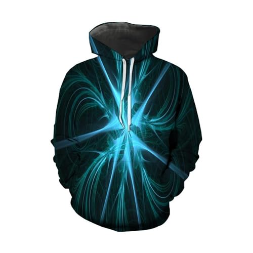 LIULINLIN Cooler Blauer Streifenmuster 3D-Gedruckter Herren-Kapuzenpullover, Street-Fashion-Trend, lässig, locker, bequem, Jacke, Sportbekleidung von LIULINLIN