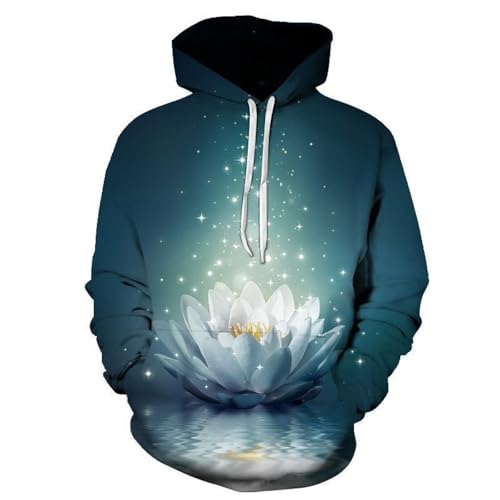 LIULINLIN Cooler Starlight White Lotus 3D-Gedruckter Herren-Kapuzenpullover, Street-Fashion-Trend, lässig, locker, bequem, Jacke, Sportbekleidung von LIULINLIN