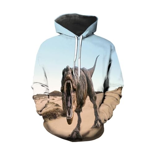 LIULINLIN Desert Roar Animal Dinosaur 3D-Druck Herren-Hoodie Street Fashion Trend Lässige, lockere, Bequeme Jacke Sportbekleidung von LIULINLIN