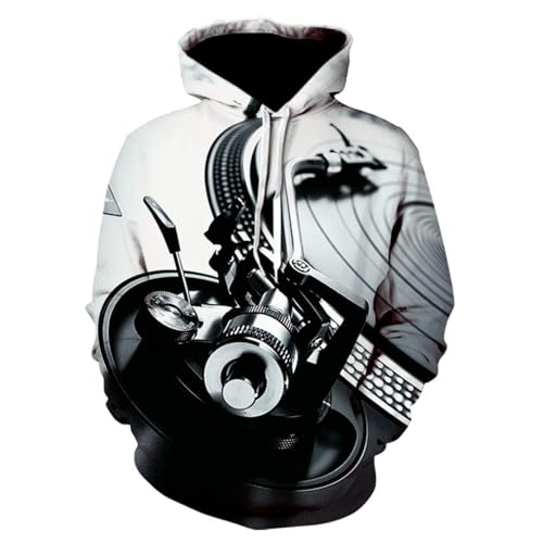 LIULINLIN Gramophone Musik Radio 3D Gedruckt Herbst männer Hoodie Hip-Hop Persönlichkeit Trend Kreative Harajuku Lose Casual Wear von LIULINLIN