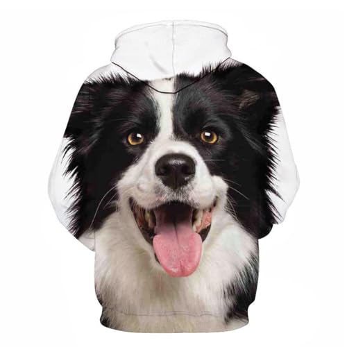 LIULINLIN Niedlicher Tier-Haustier-Hunde-Kapuzenpullover, 3D-gedrucktes Kapuzen-Sweatshirt, lässig, locker, langärmelig, mit Tasche und Kapuze, Cooles Oberteil von LIULINLIN