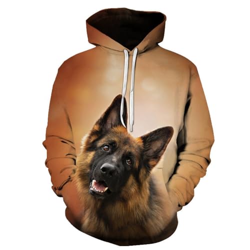 LIULINLIN Niedlicher Tierbrauner Hund 3D-Druck Herren Kapuzenpullover Lässige Harajuku Langarm Übergroße Outdoor Pullover Sweatshirt Kleidung von LIULINLIN