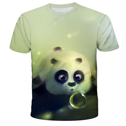 LIULINLIN Niedliches Riesenpanda-Sommer-T-Shirt für Herren, modische Kleidung, lässig, Harajuku, 3D-gedruckt, lockeres Oberteil von LIULINLIN