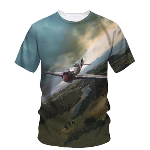 LIULINLIN Pastoral Sky Bomber Herren-T-Shirt, 3D-gedrucktes Kurzarm-Oberteil, Sommer, lässig, Straße, Hip-Hop, beliebtes Oberteil von LIULINLIN