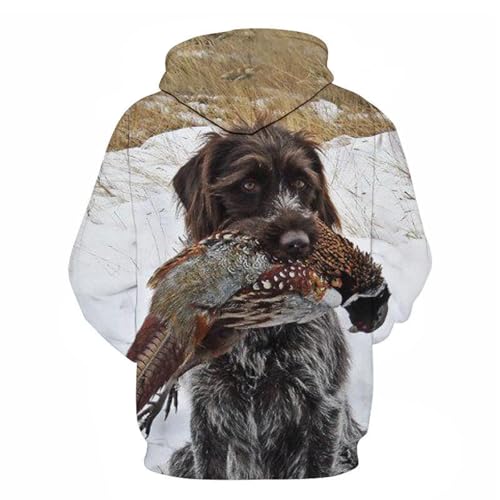 LIULINLIN Schneegras Tier Hund Ente Unisex Hip Hop 3D Hoodie Outdoor Casual Langarm Sweatshirt Street Fashion Jacke von LIULINLIN