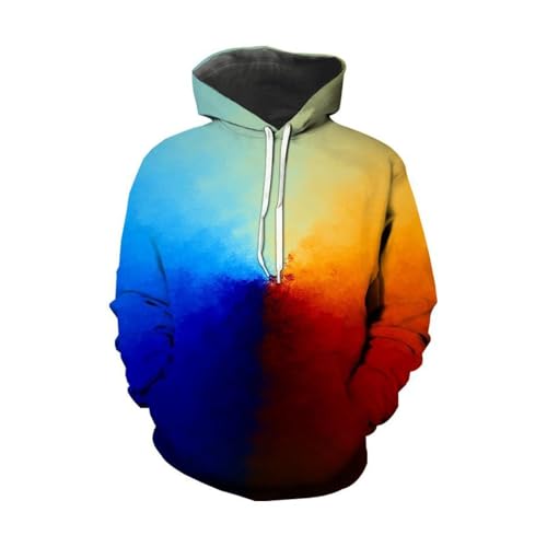 LIULINLIN Wunderschöne farbenfrohe Darstellung Einer Unisex-Hip-Hop-3D-Hoodie-Outdoor-Casual-Langarm-Sweatshirt-Street-Fashion-Jacke von LIULINLIN