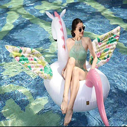 Aufblasbare Schwimmhilfen für Erwachsene, aufblasbares Poolspielzeug, Sommer 2019, neues aufblasbares Spielzeug mit Flügeln in Blumenfarbe, schwimmende Reihe, Pegasus, schwimmendes Bett, von LIUNJHUY