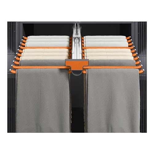 LIUNJHUY Ausziehbarer Hosenständer, integrierter, Oben montierter Teleskop-Hosenständer im Kleiderschrank, geeignet für Garderoben und Kleiderschränke (Orange) Interesting von LIUNJHUY