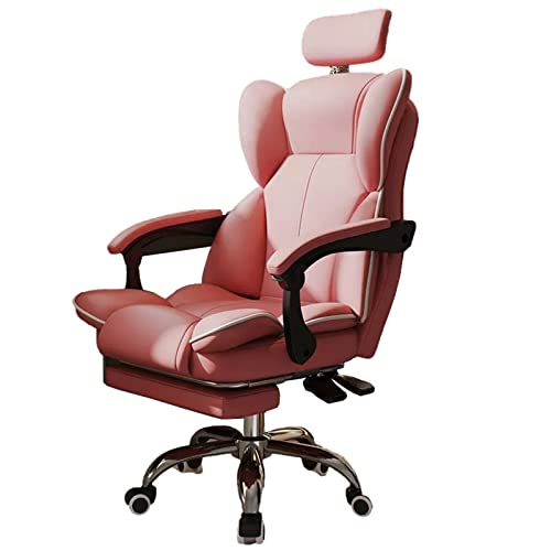 LIUNJHUY Bürostuhl mit Lordosenstütze, PC-Verstellbarer drehbarer Gaming-Stuhl mit hoher Rückenlehne, verstellbare Gaming-Stühle mit Armlehne und Fußstütze, ergonomischer Liegestuhl, Pink Interesting von LIUNJHUY