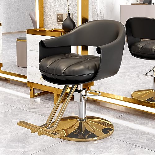 LIUNJHUY Friseur-Friseursalon-Stuhl mit robuster Hydraulikpumpe, 360° drehbar, verstellbar, Spa-Schönheitsausrüstung, Heim-Friseur-Friseursalon-Stuhl (schwarz B) Interesting von LIUNJHUY