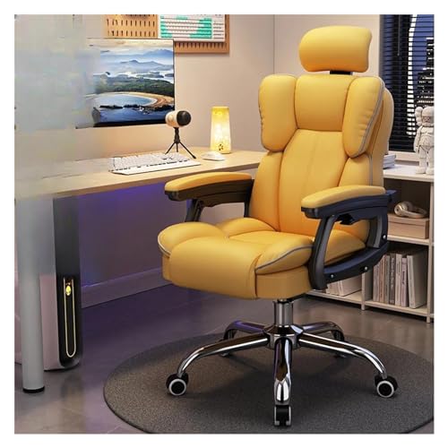 LIUNJHUY Gaming-Stuhl, drehbarer Liege-Bürostuhl, Nackenstütze, Designer-Computer-Bürostuhl, Gaming-Möbel (Farbe: Gelb) Interesting von LIUNJHUY