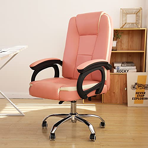 LIUNJHUY Home-Office-Stuhl, ergonomischer Computerstuhl mit hoher Rückenlehne, Schreibtischstuhl aus PU-Leder mit Schaukelfunktion Interesting von LIUNJHUY