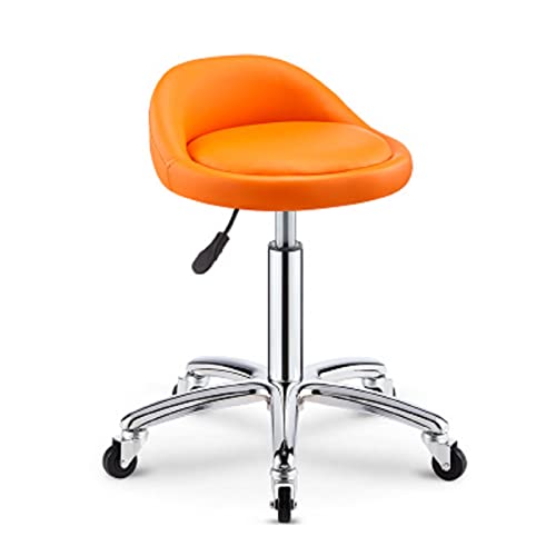 LIUNJHUY Luxus-Barhocker, runder Bürostuhl mit anhebbarer Rückenlehne auf Rollen, 360° drehbar, höhenverstellbar, PU-Leder, Schönheitssalon-Barstuhl Interesting von LIUNJHUY