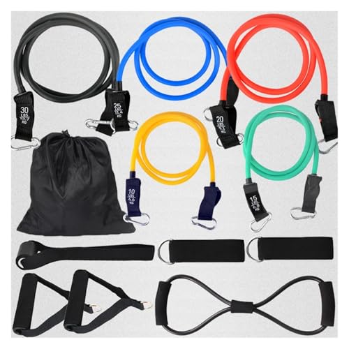 LIUPOCVRE 12-teiliges Widerstandsband-Set for Bodybuilding, Heim-Fitnessgeräte, professionelles Training, Gewichtheben, Fitness, elastische Gummibänder, Expander(12pcs Set 100LBS) von LIUPOCVRE