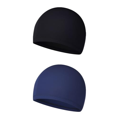 2 Stück Badekappe Kinder Jungen, Super Elastisch Kein Ziepen Haare Badehaube Kinder, Komfort Stoff Weich Wasserdicht Schwimmhaube Kinder, Swimming Cap for Kids Jungen Mädchen 2 Stück Badekappe Kinder Jungen, Super Elastisch Kein Ziepen Haare Badehaube Kinder, Komfort Stoff Weich Wasserdicht Schwimmhaube Kinder, Swimming Cap for Kids Jungen Mädchen von LIURFLNC